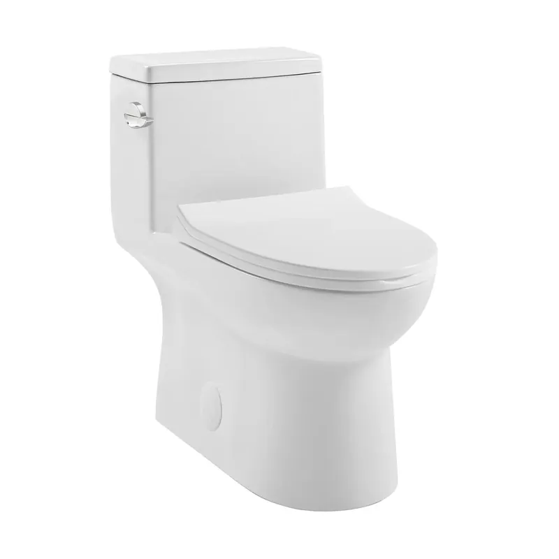 Last Chance Swiss Madison Daxton 15" x 28" Glossy White One-Piece Elongated Floor Mounted Toilet With 1.28 GPF Vortex Side Flush Function
