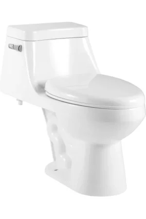 Brand New Ratel 17" x 26" White Gloss One-Piece Floor-Mounted Toilet With Soft-Close Seat