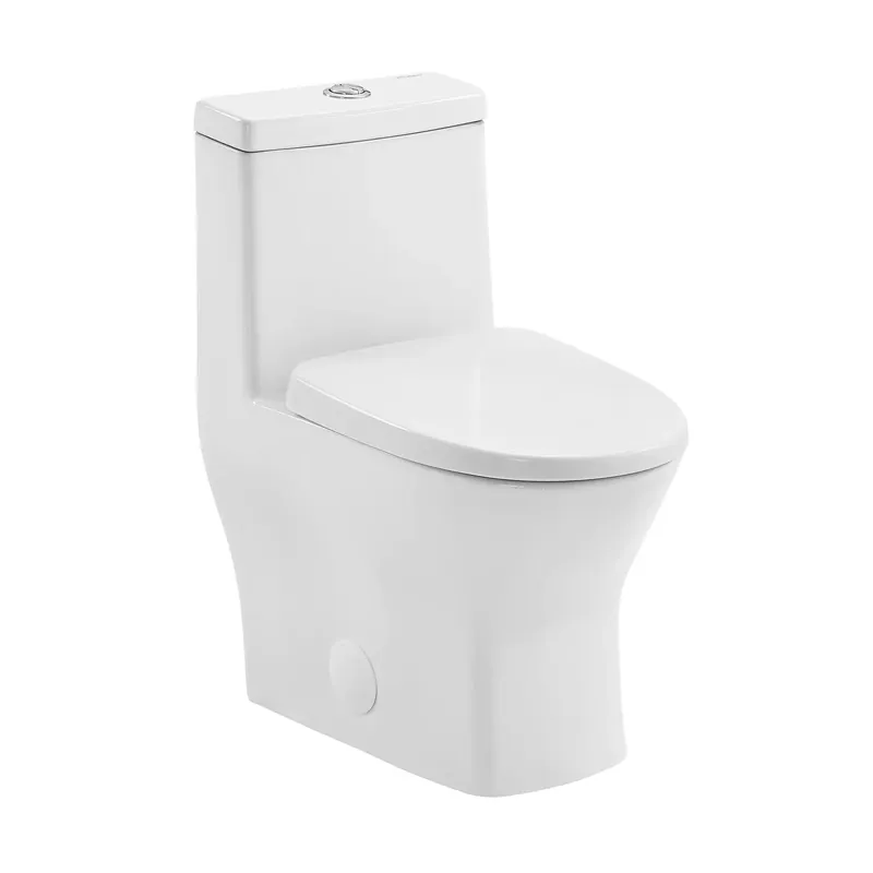 Express Delivery Swiss Madison Sublime II 13" x 27" Glossy White One-Piece Round Floor Mounted Toilet With 10" Rough-In Valve and 1.1/1.6 GPF Dual-Flush Function