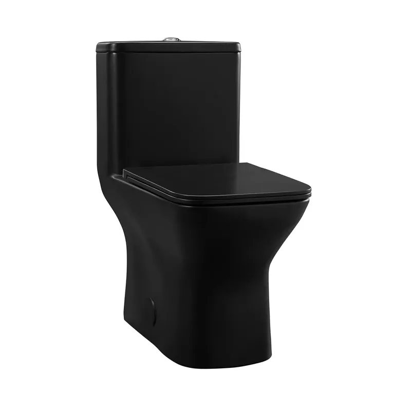 Swiss Madison Carré 15" x 30" One-Piece Matte Black Elongated Square Floor-Mounted Toilet With 1.1/1.6 GPF Free Shipping