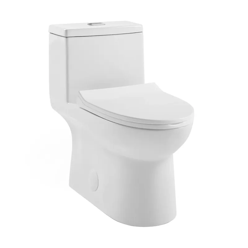 Order Now Swiss Madison Daxton 15" x 28" White One-Piece Elongated Floor Mounted Toilet With 1.1/1.6 GPF Dual-Flush Function