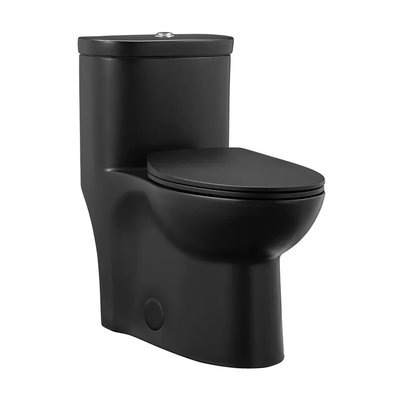 Free Delivery Swiss Madison Sublime 16" x 28" Matte Black One-Piece Elongated Floor Mounted Toilet With 1.1/1.6 GPF Dual-Flush Function