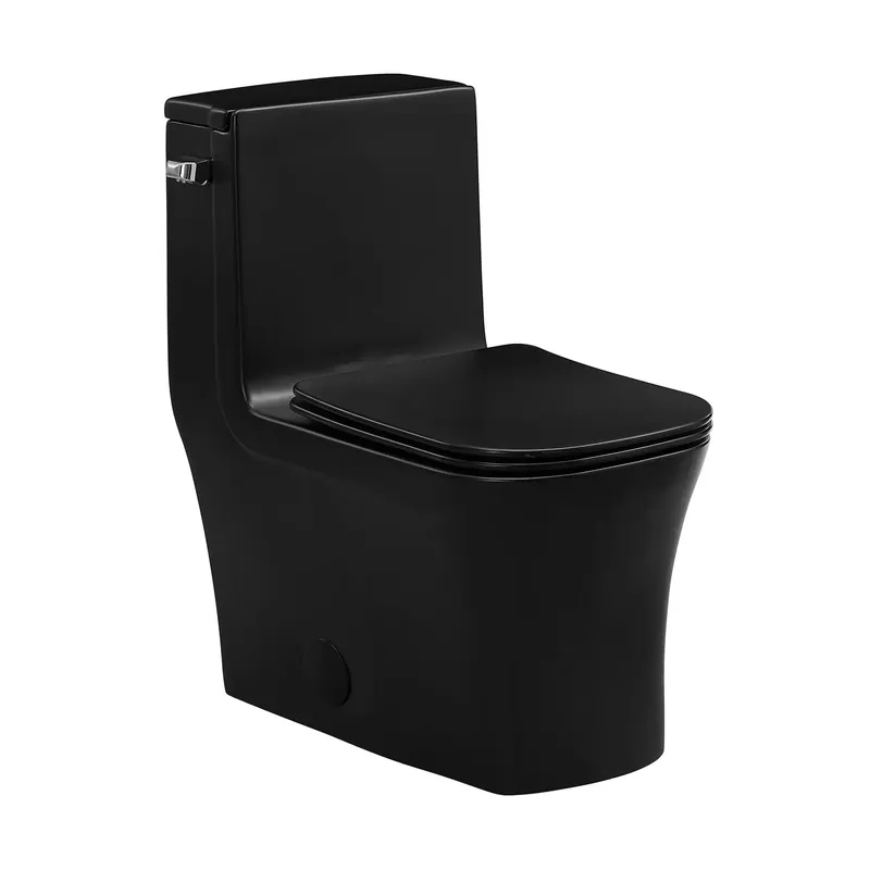 Swiss Madison Concorde 14" x 29" Matte Black One-Piece Elongated Square Floor Mounted Toilet With 1.28 GPF Side Flush Function Limited Edition