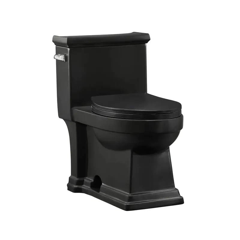 Weekend Sale Swiss Madison Voltaire 17" x 29" Matte Black One-Piece Elongated Floor Mounted Toilet With 1.28 GPF Side Flush Function