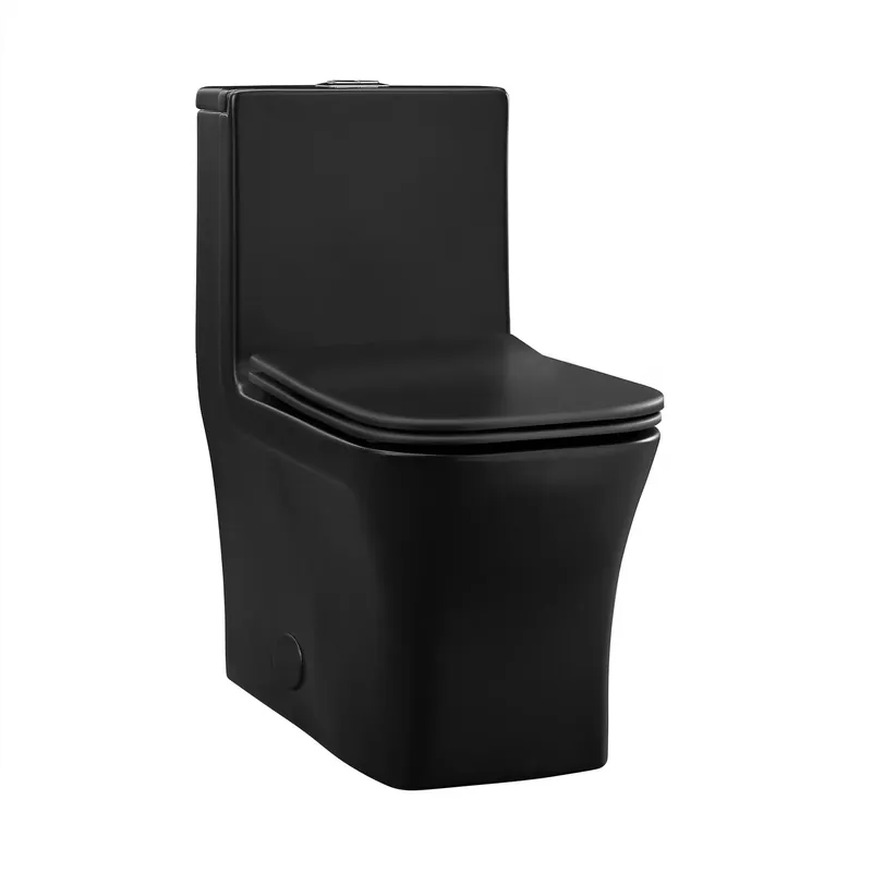 Deal Swiss Madison Concorde 14" x 29" Matte Black One-Piece Elongated Square Floor Mounted Toilet With 1.1/1.6 GPF Dual-Flush Function
