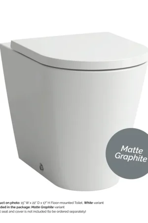 Laufen Kartell 15" x 17" Matte Graphite Dual-Flush Washdown Floor-Mounted Toilet Final Sale