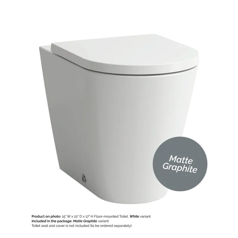 Laufen Kartell 15" x 17" Matte Graphite Dual-Flush Washdown Floor-Mounted Toilet Final Sale