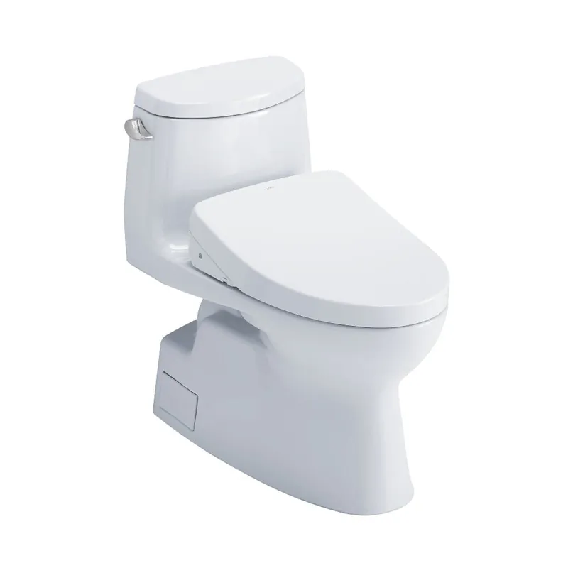 TOTO Carlyle II Cotton White One-Piece Elongated 1.28 GPF Toilet With Contemporary Auto Flush WASHLET+ S550E Bidet Seat Limited Edition