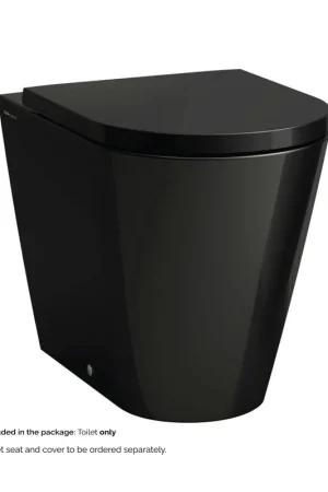 Laufen Kartell 15" x 17" Glossy Black Dual-Flush Washdown Floor-Mounted Toilet Fast Shipping