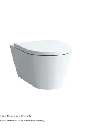 Express Delivery Laufen Kartell 15" x 14" Matte White Dual-Flush Washdown Rimless Wall-Mounted Toilet