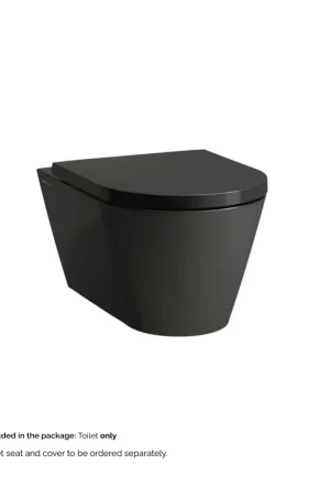 Laufen Kartell 15" x 14" Glossy Black Dual-Flush Washdown Rimless Wall-Mounted Toilet Secure Checkout
