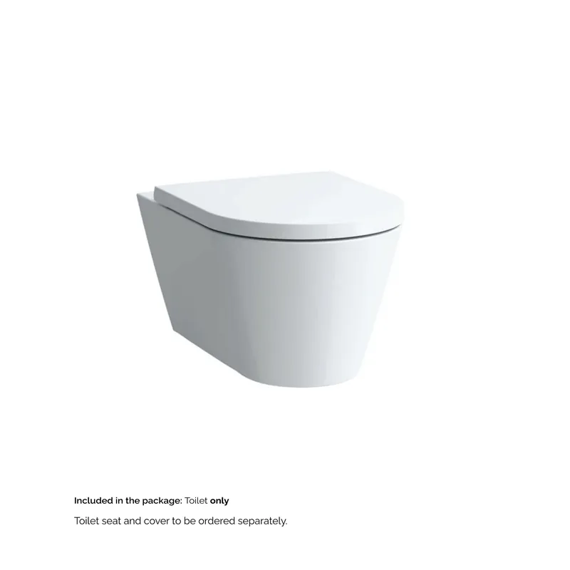 Next Day Delivery Laufen Kartell 15" x 14" White Dual-Flush Washdown Rimless Wall-Mounted Toilet