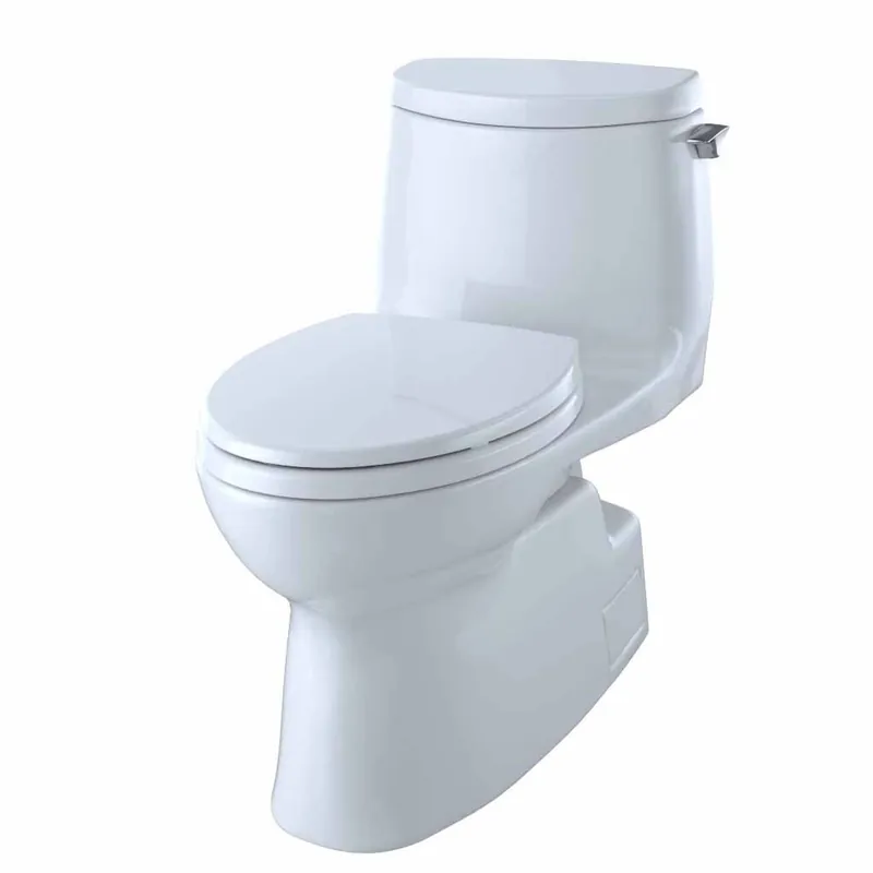 Shop Now TOTO Carlyle II Cotton White One-Piece 1 GPF Elongated Toilet With SoftClose Seat - Right Hand Lever