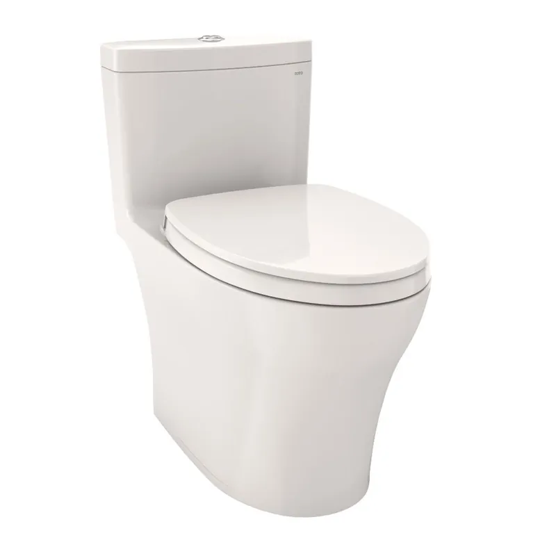 TOTO Aquia IV Colonial White One-Piece 0.8 GPF & 1.0 GPF Dual-Flush Elongated Toilet With WASHLET+ Connection - Seat Included Worldwide Shipping