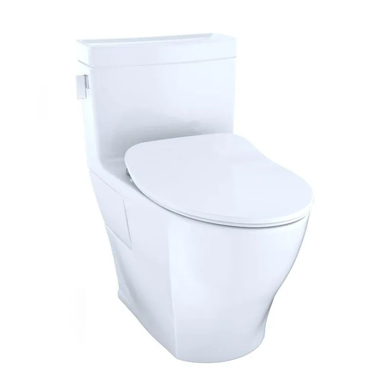 Hassle-Free Returns TOTO Legato 1.28 GPF Cotton Elongated One-Piece Toilet With Slim Seat and Washlet+ Connection