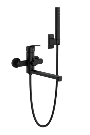 Wholesale PULSE ShowerSpas Niagra Wall Mounted High Flow Tub Filler in Matte Black Finish With Single Function Hand Shower