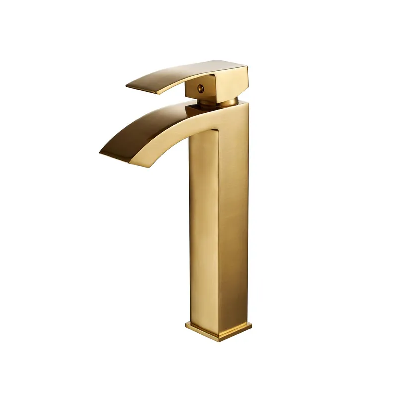 Express Delivery Vinnova Noya 11" Single Hole Brushed Gold High Arc Vessel Bathroom Sink Faucet