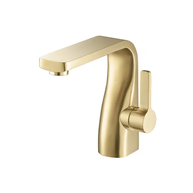 Flusso Faucets Serie 260 6" Single-Hole Satin Brass PVD Deck-Mounted Bathroom Sink Faucet With Pop-Up Drain Best Seller