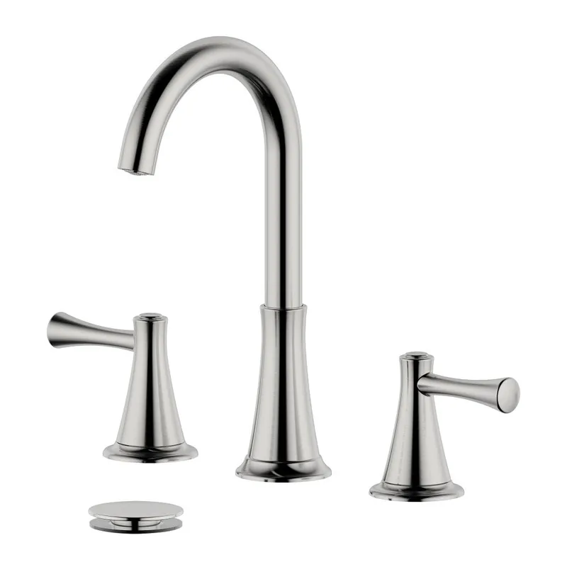 Bellaterra Home Kassel 7" Double-Handle Widespread Brushed Nickel Bathroom Sink Faucet With Overflow Drain Assembly Latest