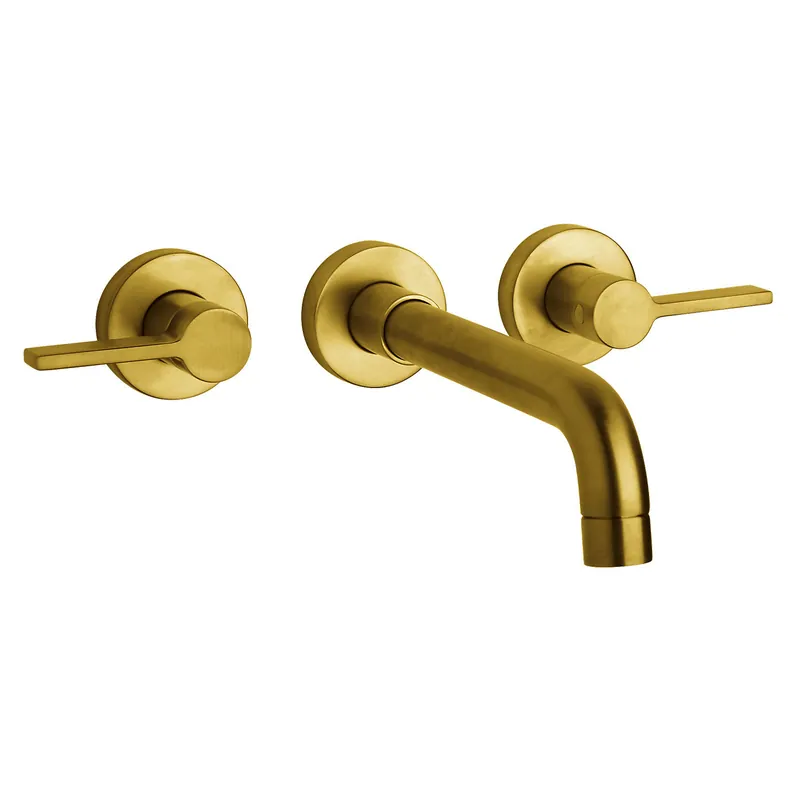Affordable Fortis 922070CBG Brera Brushed Gold Two-Handle 8" Wall-Mount Bathroom Sink Faucet