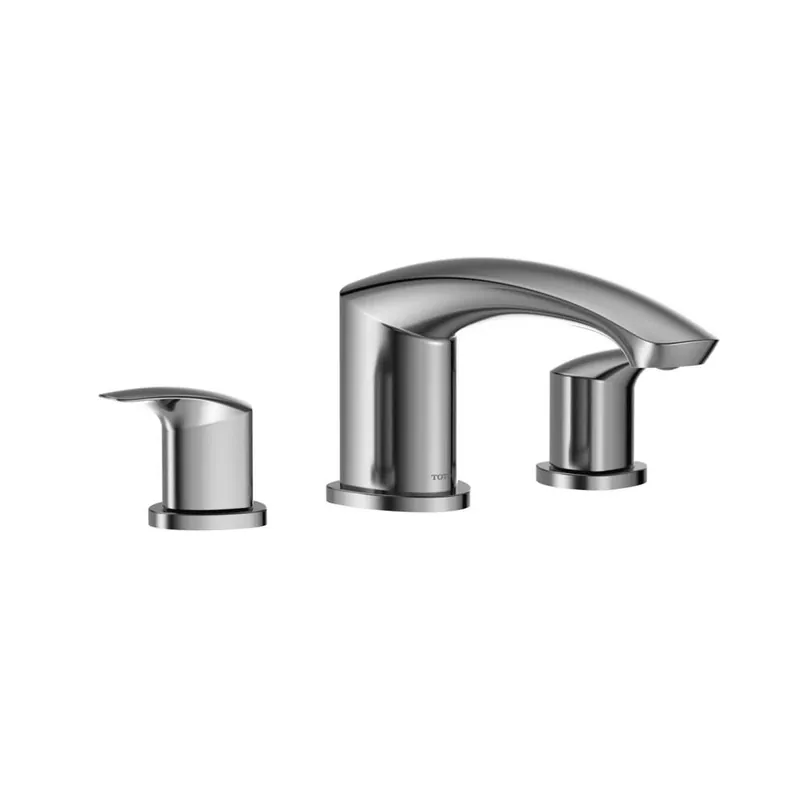 TOTO GM Polished Chrome Double-Handle Deck-Mounted Roman Tub Filler Luxury