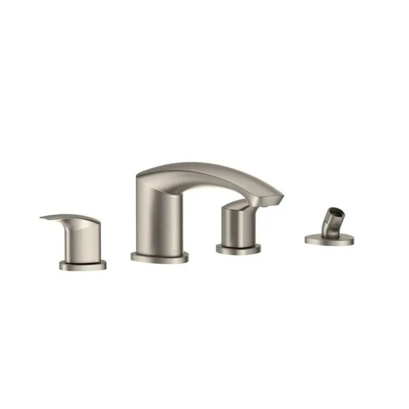 TOTO GM Brushed Nickel Double-Handle Deck-Mounted Roman Tub Filler With Handshower Outlet Best Price