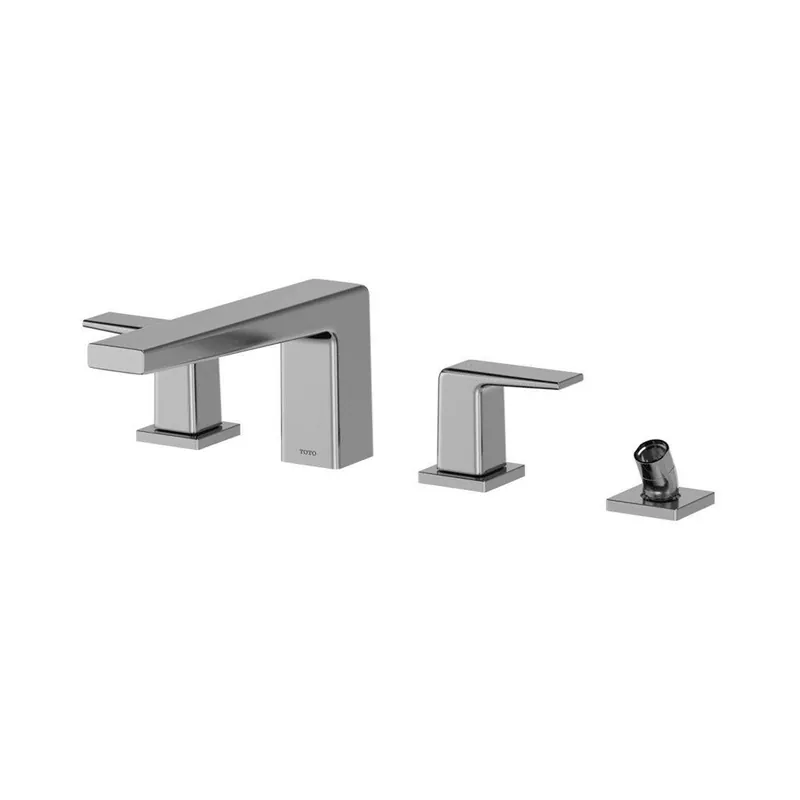 Fast Shipping TOTO GB Polished Chrome Four-Hole Double-Handle Deck-Mounted Roman Tub Faucet Trim