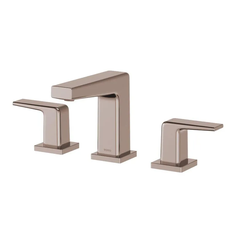 Sale TOTO GB 1.2 GPM Polished Bronze Two-Handle Widespread Bathroom Sink Faucet With Drain Assembly