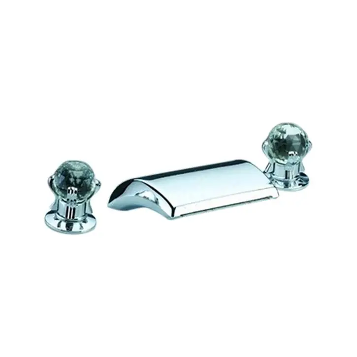 Fontana Millo Wide Spout Dual Handle Chrome Waterfall Bathtub Faucet Discount