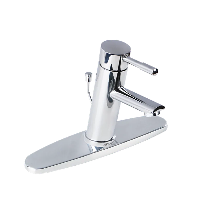 Premium AFAstainless Solid T-304 Polished Stainless Steel Modern Single Handle Bathroom Faucet With Stainless Steel Pop-up Drain
