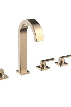 Instant Buy Speakman Lura 5-Hole 5.8 GPM Brushed Bronze Roman Tub System Faucet With Flat Lever Handles and Hand Shower