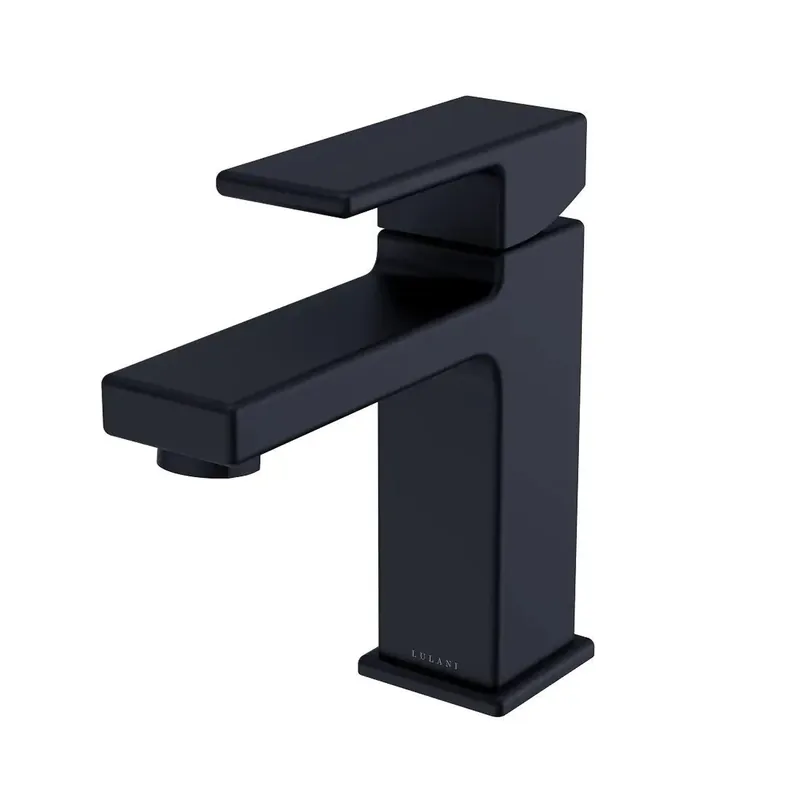 Order Now Lulani Capri Matte Black 1.2 GPM 1-Lever Handle Single Hole Brass Faucet With Drain Assembly