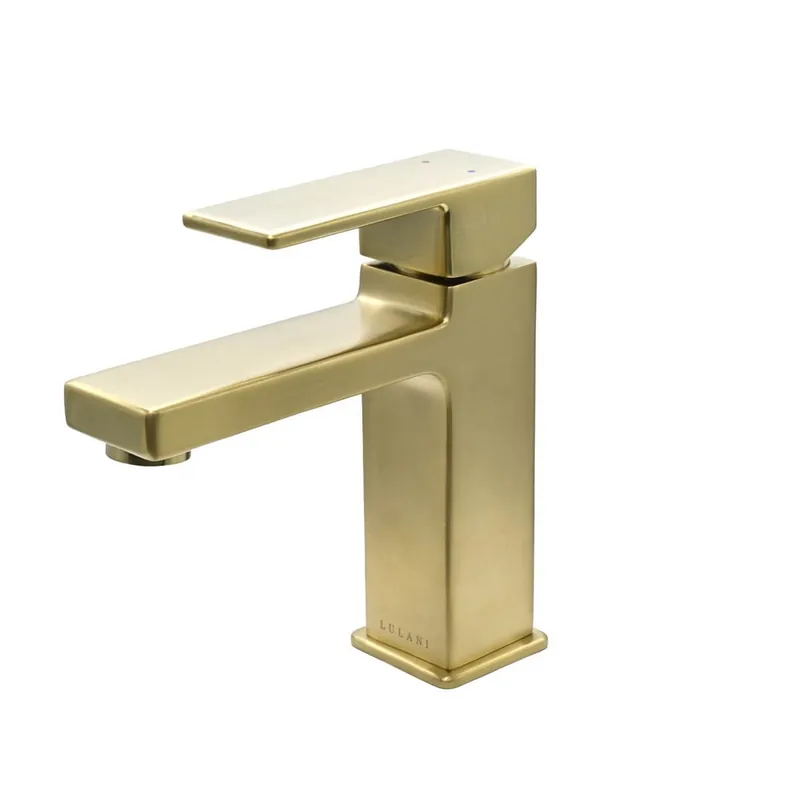 Seasonal Sale Lulani Capri Champagne Gold 1.2 GPM 1-Lever Handle Single Hole Brass Faucet With Drain Assembly
