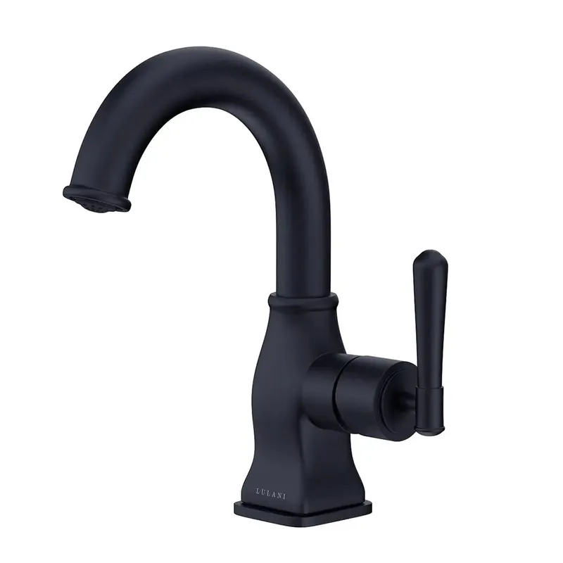 Lulani Aurora Matte Black 1.2 GPM Single Hole 1-Handle Brass Faucet With Drain Assembly Latest