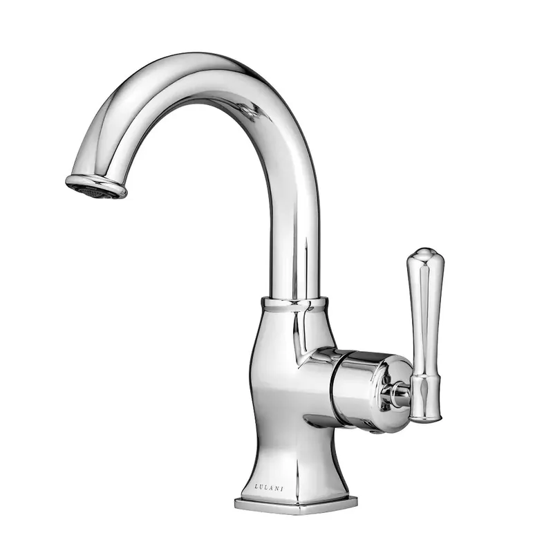 Lulani Aurora Chrome 1.2 GPM Single Hole 1-Handle Brass Faucet With Drain Assembly Factory Price