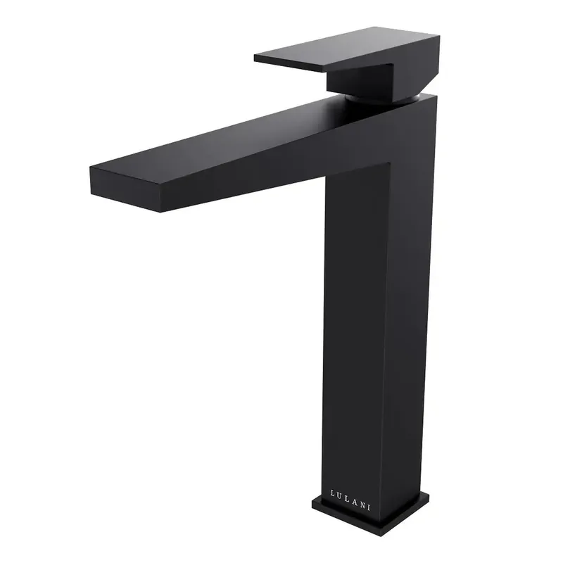 High Quality Lulani Boracay Matte Black 1.2 GPM Single Handle Vessel Sink Brass Faucet With Drain Assembly