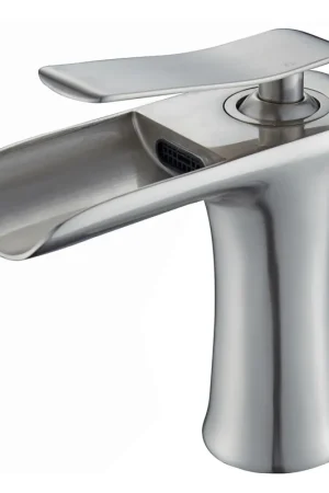 Legion Furniture 7" Brushed Nickel Brass Material Faucet With Pop-up Drain Popular