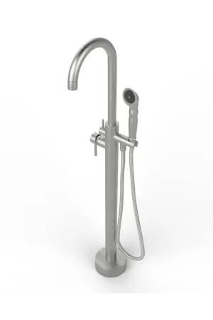 Castello USA Neptune Brushed Nickel Breeze Freestanding Bathtub Filler With Shower Attachment Budget