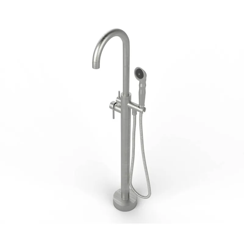 Castello USA Neptune Brushed Nickel Breeze Freestanding Bathtub Filler With Shower Attachment Budget