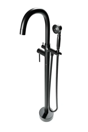 Castello USA Neptune Matte Black Float Freestanding Bathtub Filler With Shower Attachment Discount