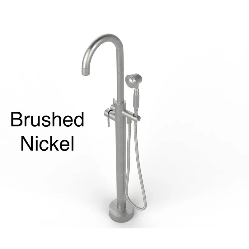 Special Offer Castello USA Neptune Brushed Nickel Float Freestanding Bathtub Filler With Shower Attachment