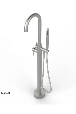 Castello USA Neptune Brushed Nickel Standard Freestanding Bathtub Filler With Shower Attachment Fresh Stock