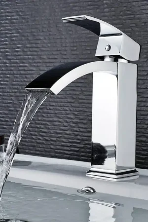 Special Offer Vanity Art 7" Polished Chrome Stainless Steel Deck Mount Single Handle Waterfall Sink Faucet