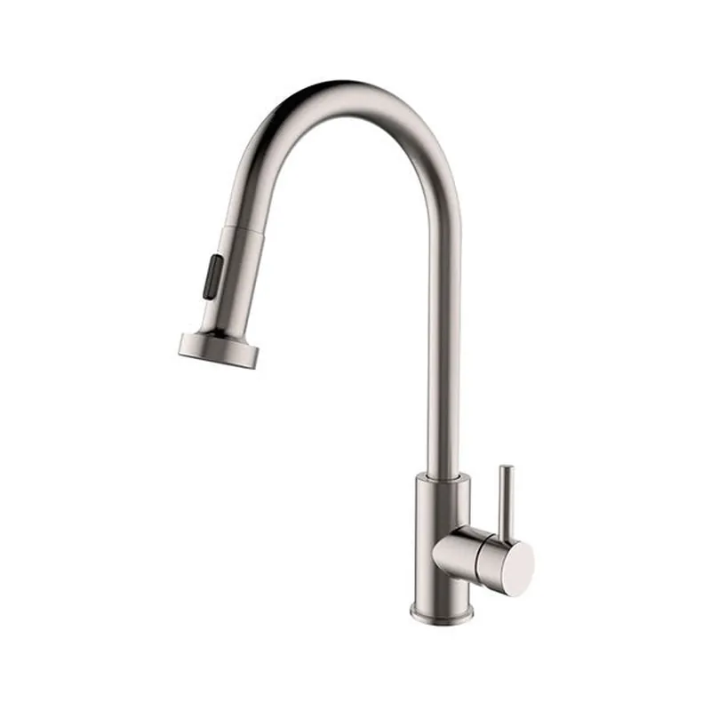Limited Offer BNK BFP5302BN Brushed Nickel Single Handle Pull Down Kitchen Faucet