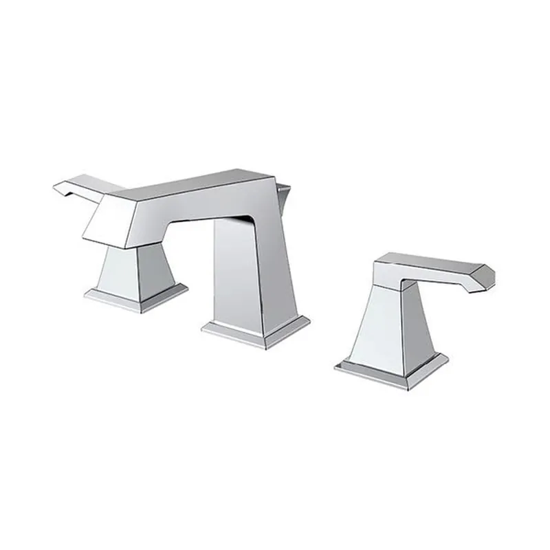 BNK BFT5202CH Polished Chrome Double Handle Lavatory Faucet With Three-Hole Mounted Handmade