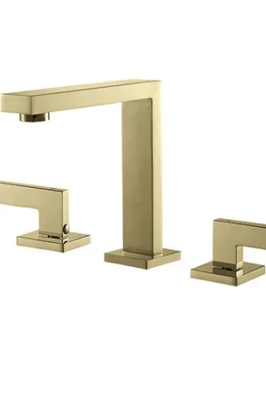 BNK BFT5201SB Satin Brass Double Handle Lavatory Faucet With Three-Hole Mounted Luxury