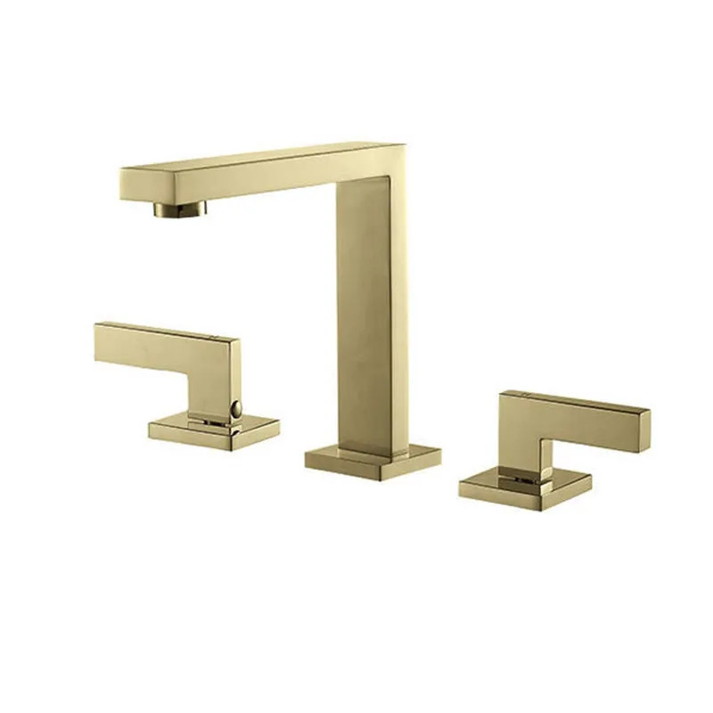 BNK BFT5201SB Satin Brass Double Handle Lavatory Faucet With Three-Hole Mounted Luxury