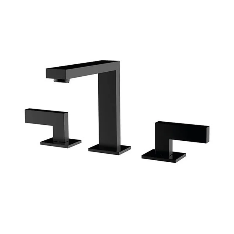 BNK BFT5201MB Matt Black Double Handle Lavatory Faucet With Three-Hole Mounted Clearance