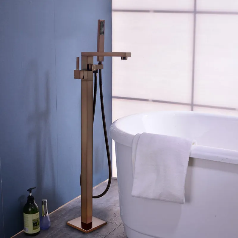 Vanity Art VA2011 34" Oil Rubbed Bronze Freestanding Floor Mounted Bathtub Faucet With Handheld Shower Free Shipping
