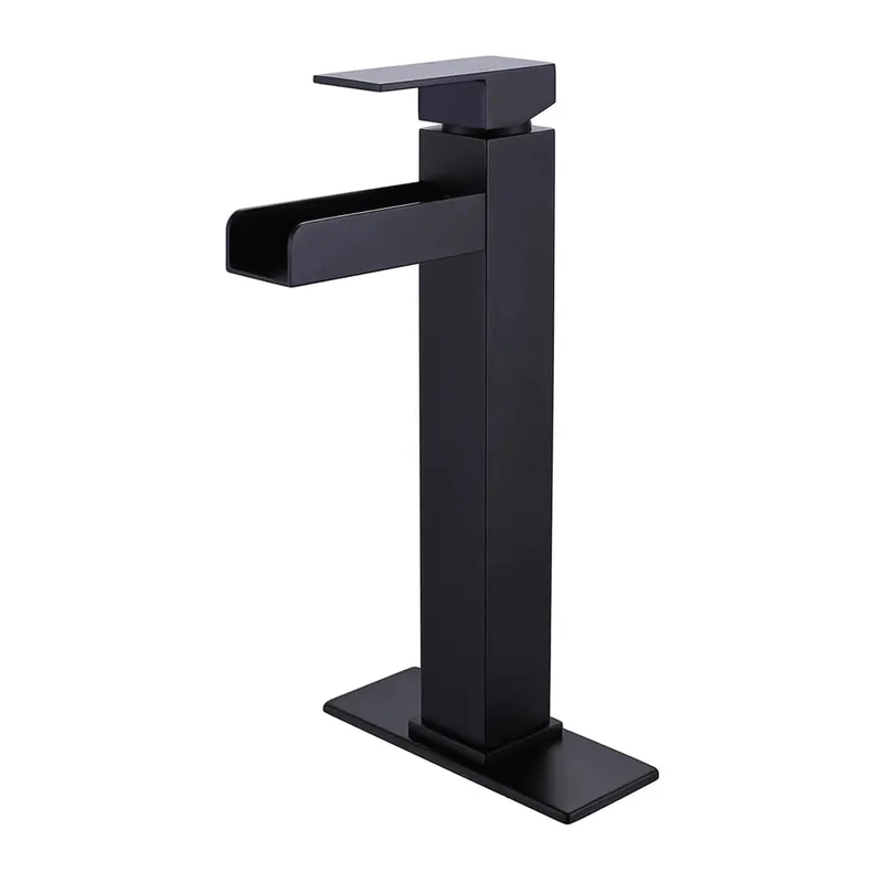 Limited Offer RBROHANT RB0759 Single Hole Black Solid Brass Deck Mounted Bathroom Faucet